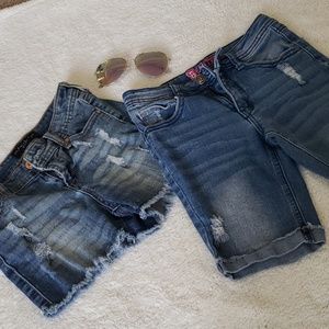 Two pairs of jean shorts